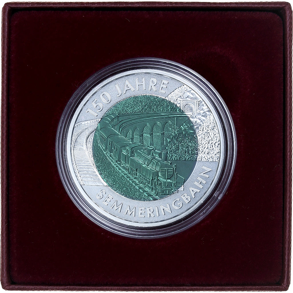 Austria, 25 Euro, 150 Jahre Semmeringsbahn, 2004, Vienna, Bi-Metallic