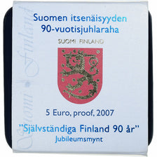 Finland, 5 Euro, 90th Anniversary of Independence, Proof, 2007, Vantaa