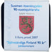 Finland, 5 Euro, 90th Anniversary of Independence, Proof, 2007, Vantaa