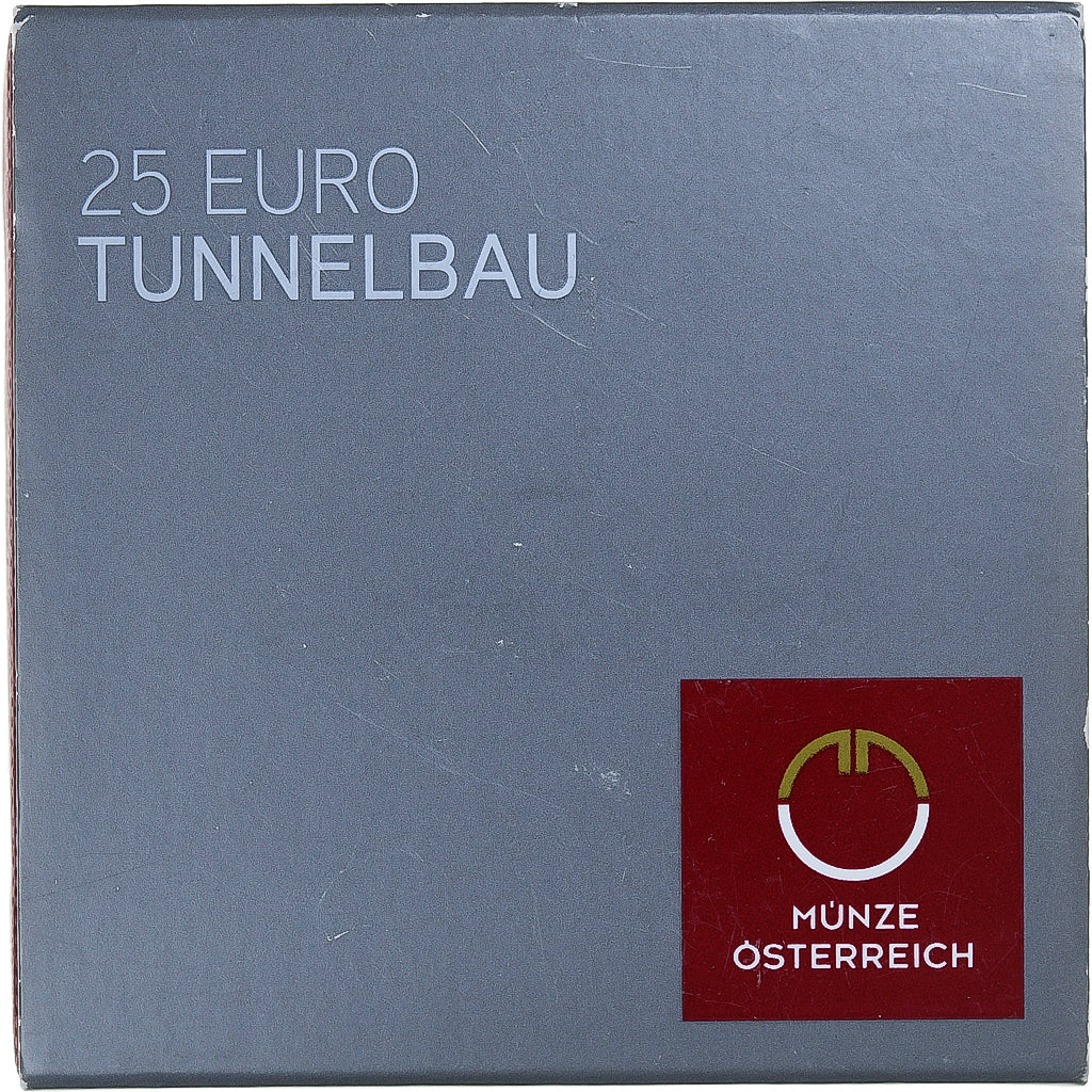 Austria, 25 Euro, Tunneling, 2013, Vienna, Bi-metallico, FDC