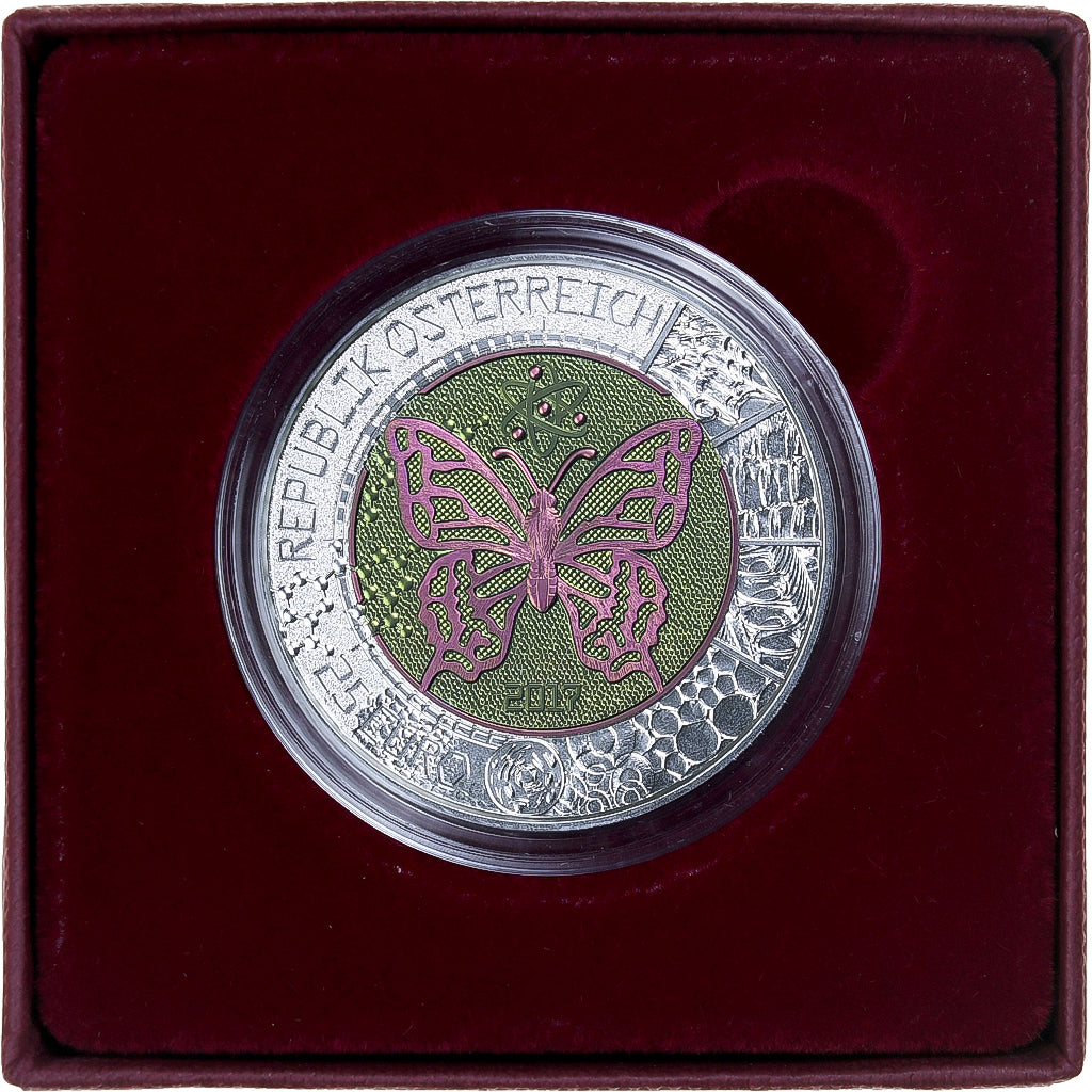 Áustria, 25 Euro, Mikrokosmos, 2017, Vienna, Bimetálico, MS(65-70)