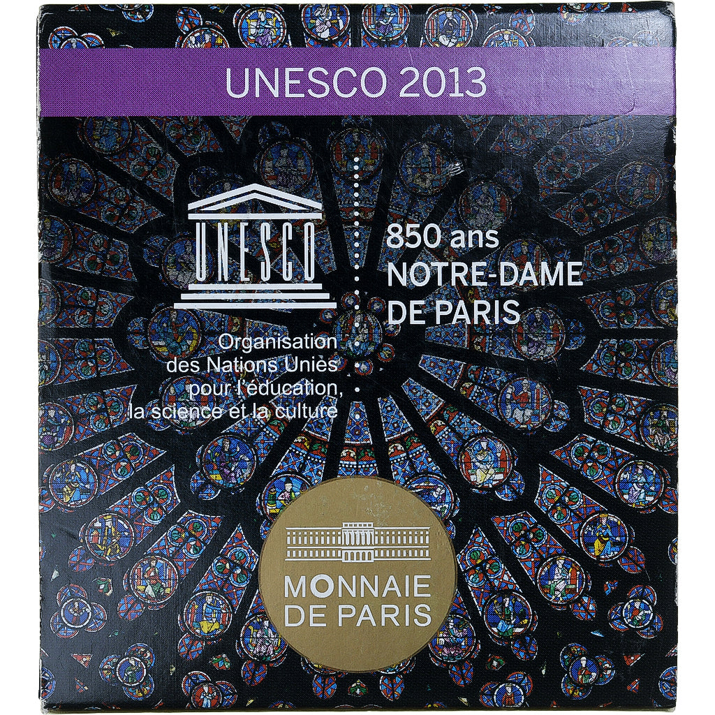 France, 5 Euro, Unesco, Notre-Dame de Paris, BE, 2013, MDP, Or, FDC