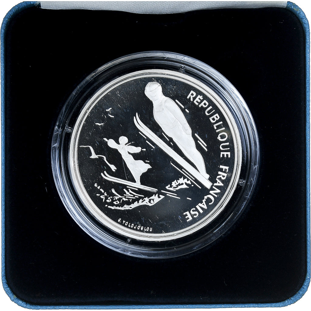 France, 100 Francs, 1992 Olympics, Albertville, Ski Jumping, 1991, MDP, BE