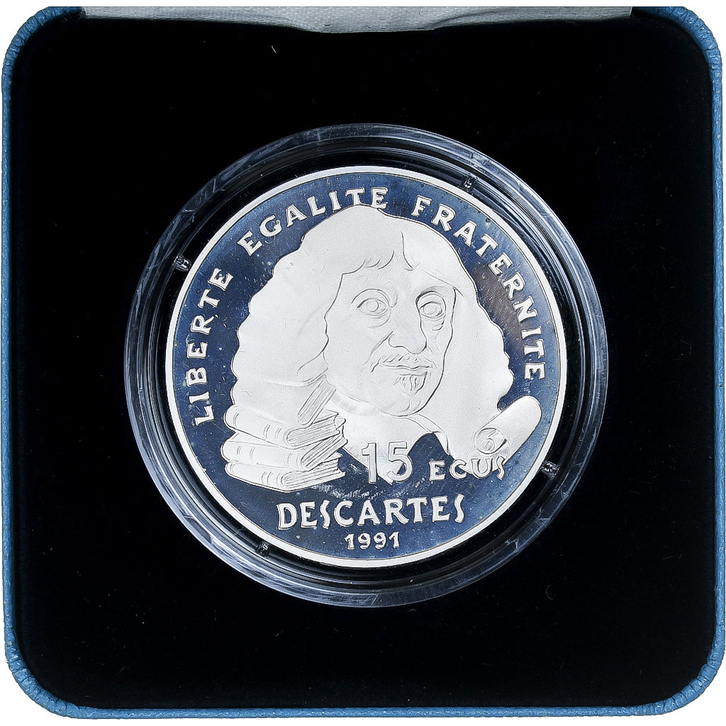 França, 100 Francs, Descartes, 1991, MDP, Proof, Prata, MS(65-70)