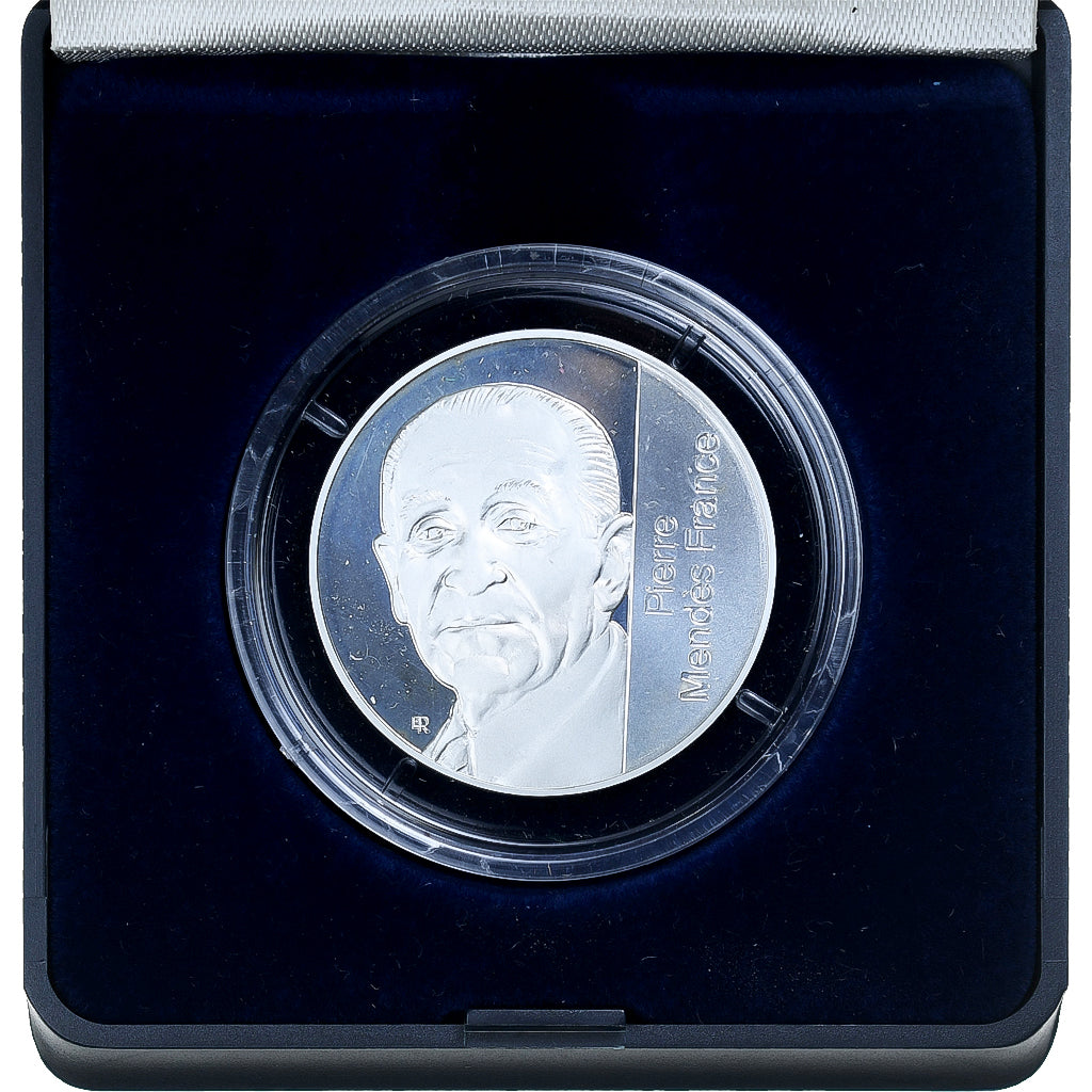 França, 5 Francs, Mendès France, 1992, MDP, Proof, Prata, MS(65-70)