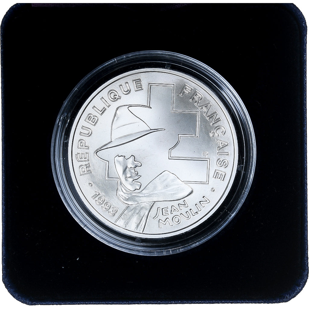 France, 100 Francs, Jean Moulin, 1993, MDP, BU, Silver, MS(65-70)