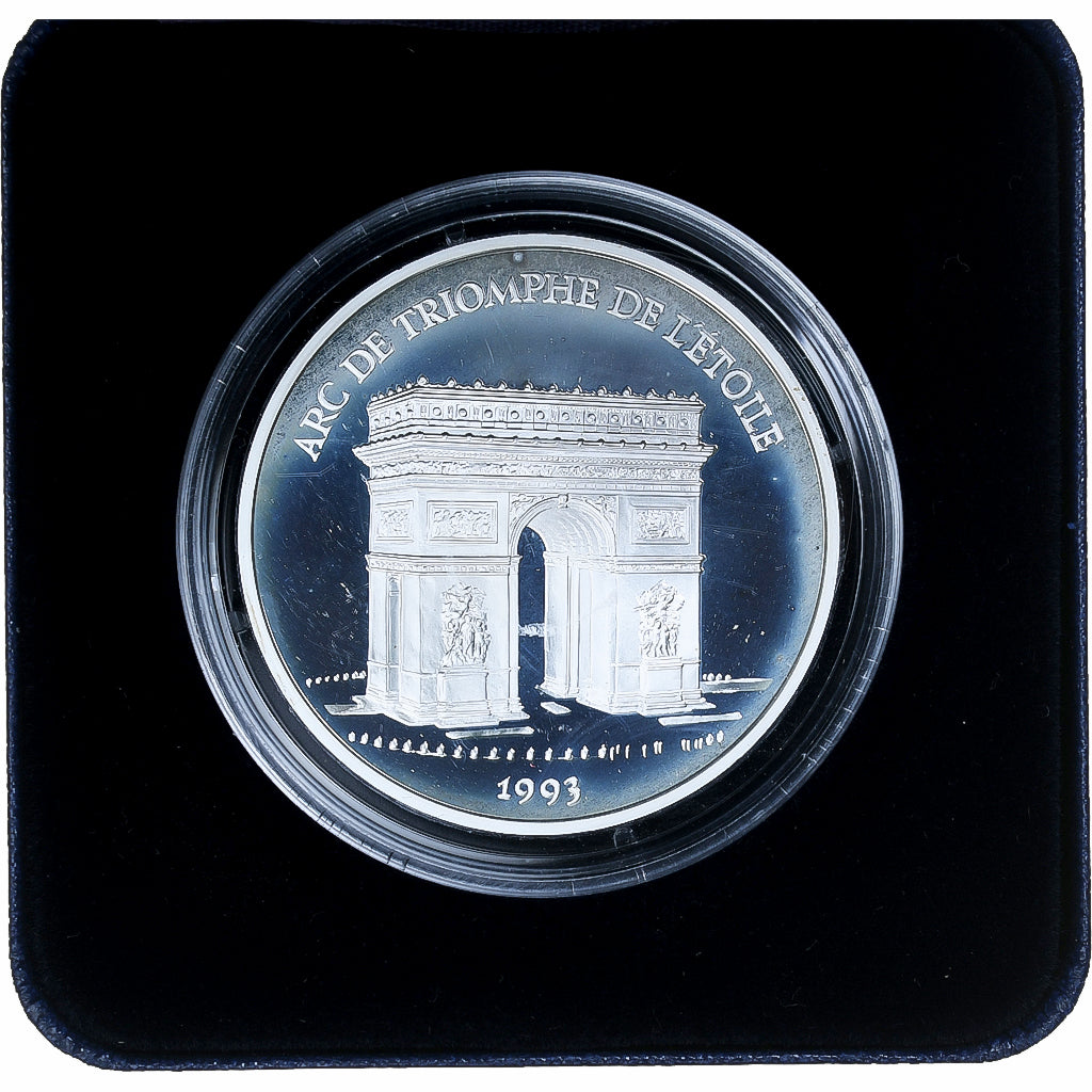 France, 100 Francs, Arc de Triomphe, 1993, MDP, Proof, Silver, MS(65-70)