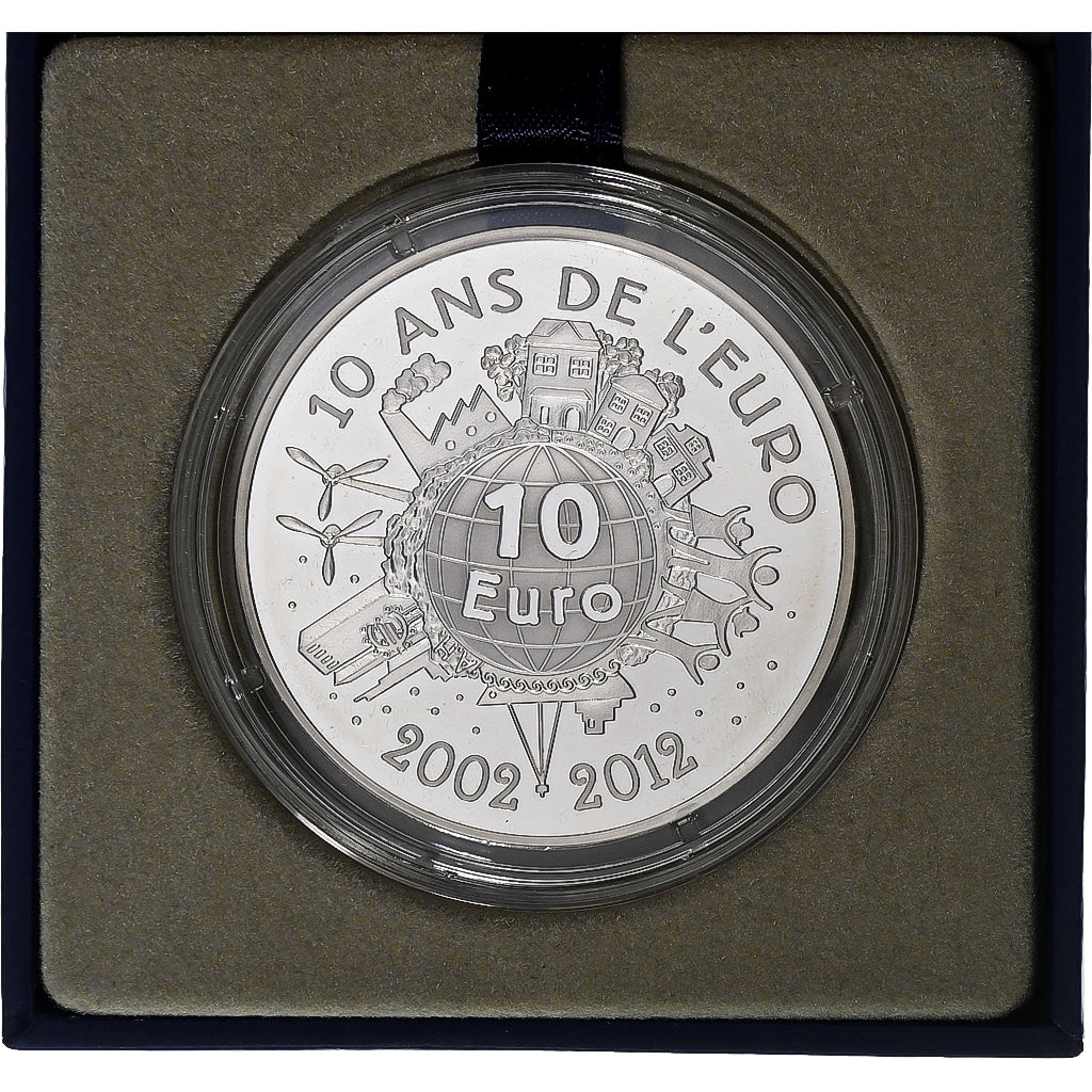 France, 10 Euro, 10 ans de l'euro, Proof, 2012, MDP, Silver, MS(65-70)