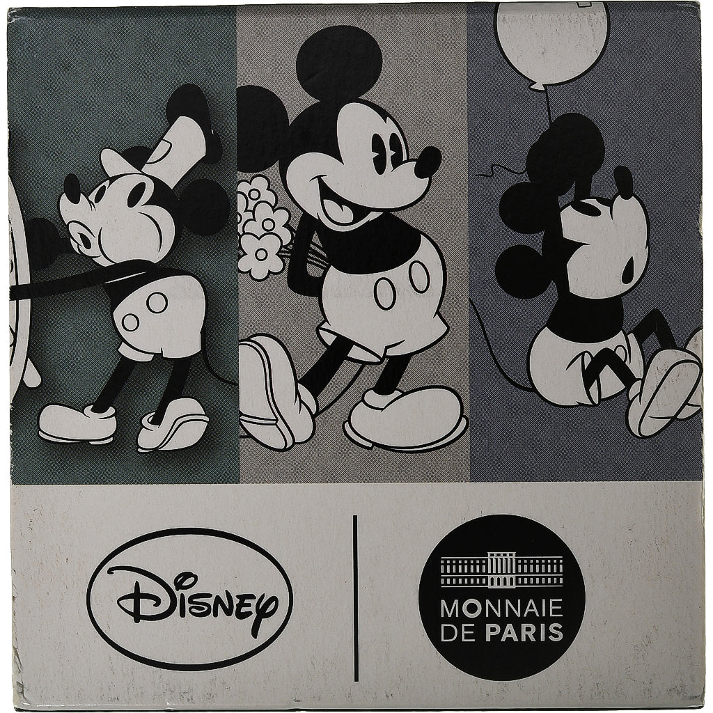 France, 10 Euro, Mickey à travers les âges, BE, Colorized, 2016, MDP, Argent