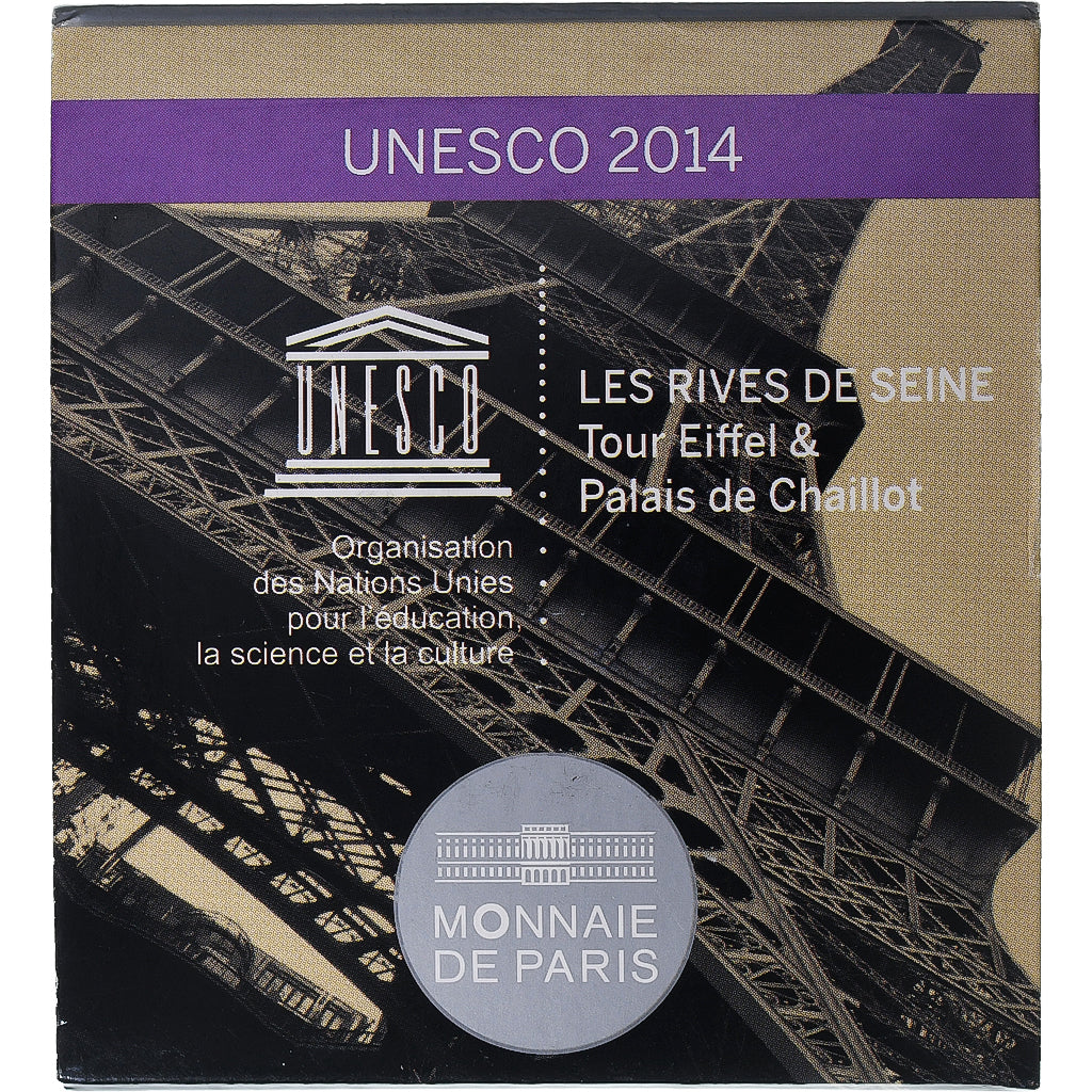 France, 10 Euro, UNESCO, Rives de Seine, Proof, 2014, MDP, Silver, MS(65-70)
