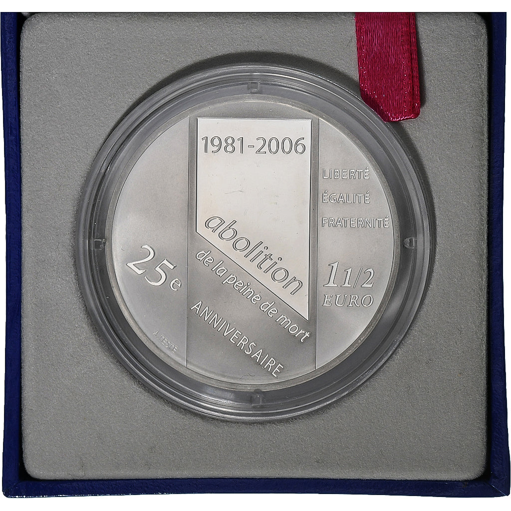 France, 1-1/2 Euro, Abolition de la peine de mort, BE, 2006, MDP, Argent, FDC