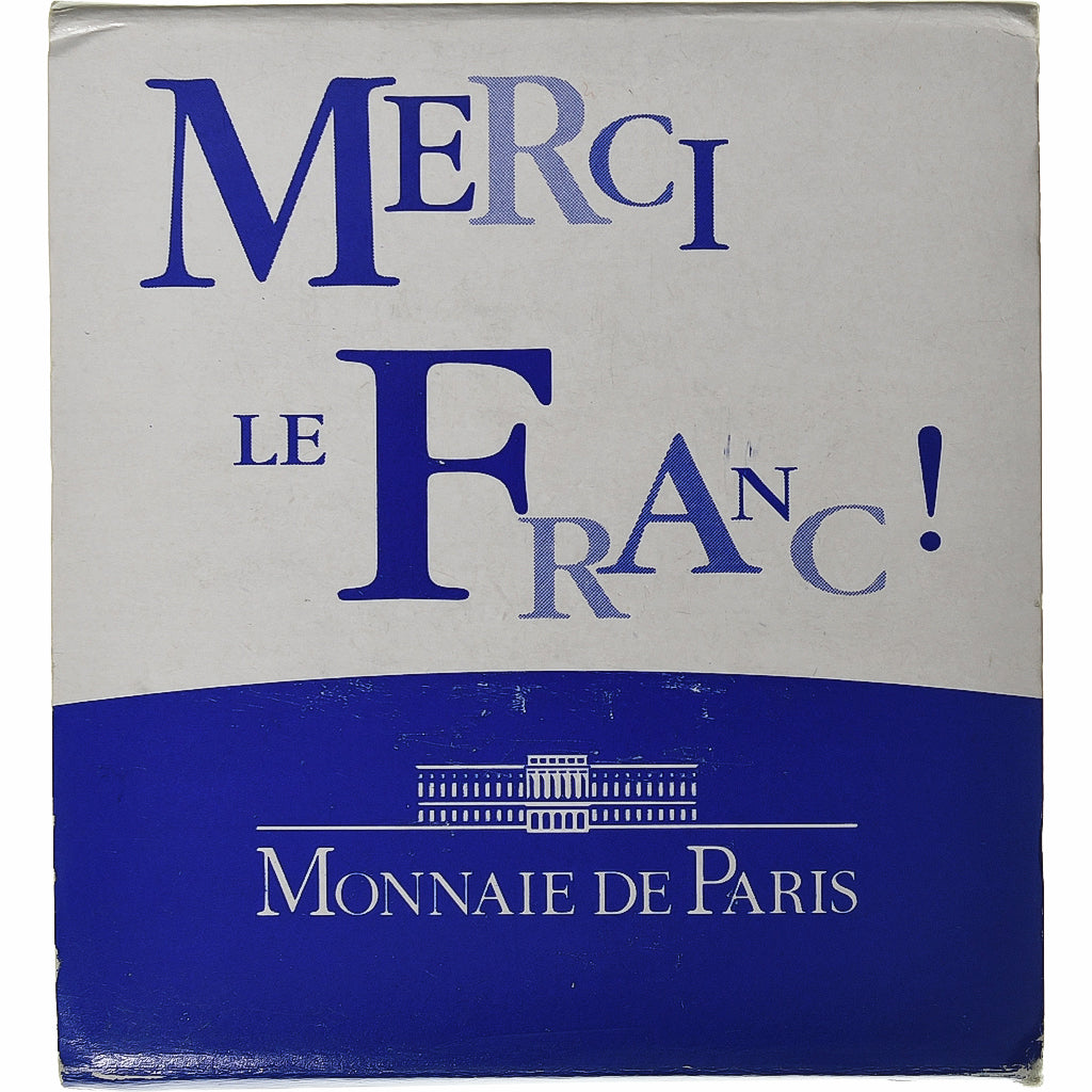 France, 5 Euro, Merci Le Franc !, Proof, 2002, MDP, Silver and Gold, MS(65-70)