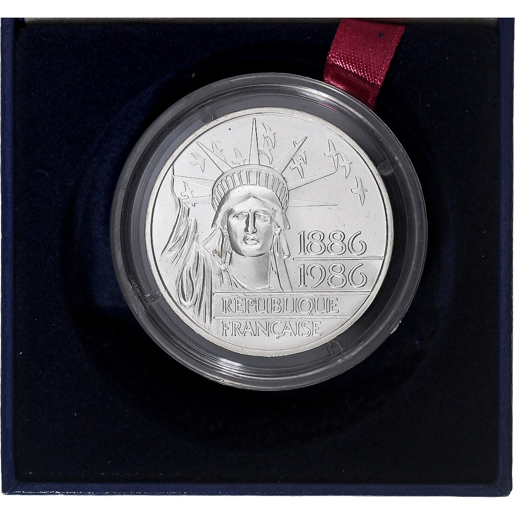 France, 100 Francs, Statue de la Liberté, 1986, MDP, Piéfort, BU, Argent, FDC