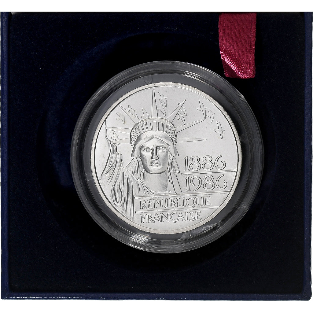 France, 100 Francs, Statue de la Liberté, 1986, MDP, Piéfort, BU, Argent, FDC