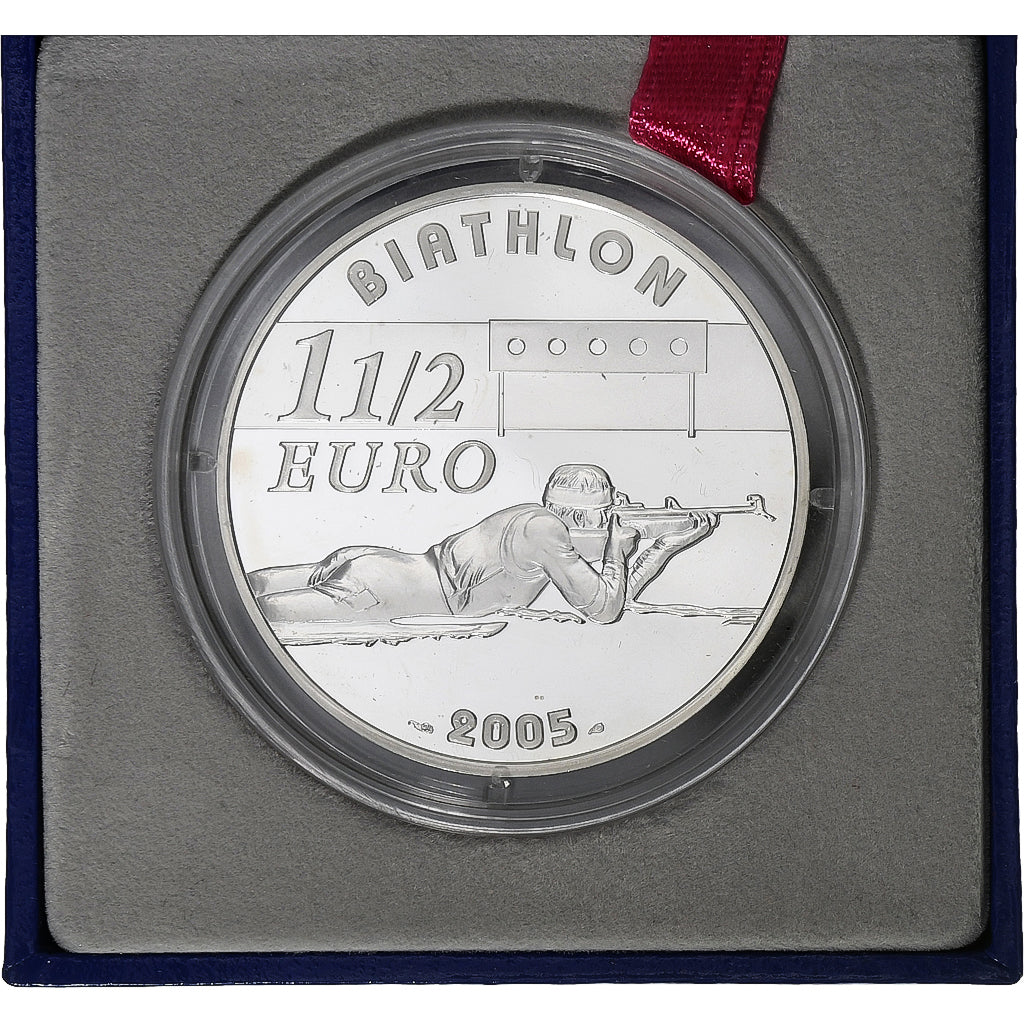 Francia, 1-1/2 Euro, Biathlon, FS, 2005, MDP, Argento, FDC