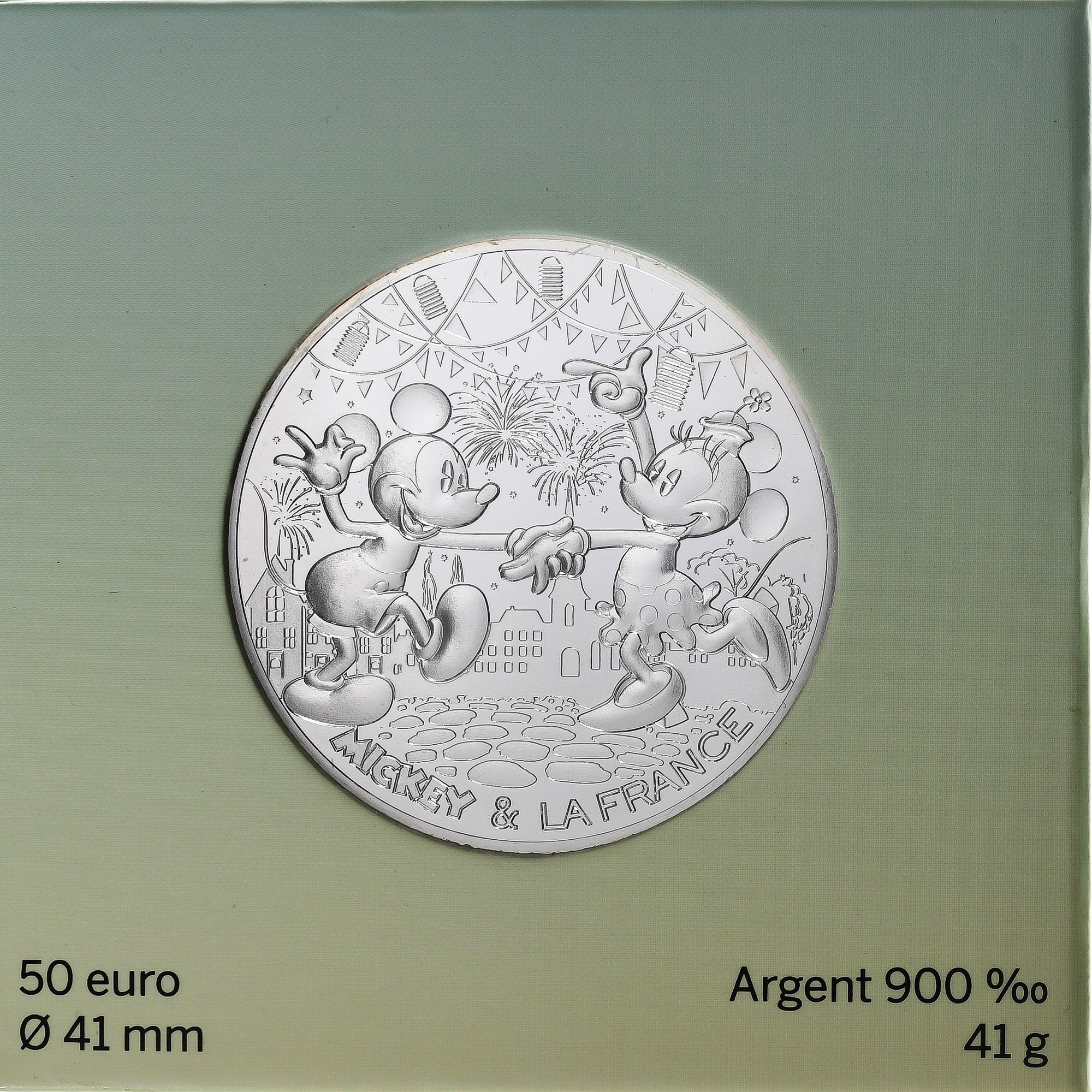 France, 50 Euro, Mickey & la France - 14 Juillet, 2018, MDP, Silver, MS(65-70)