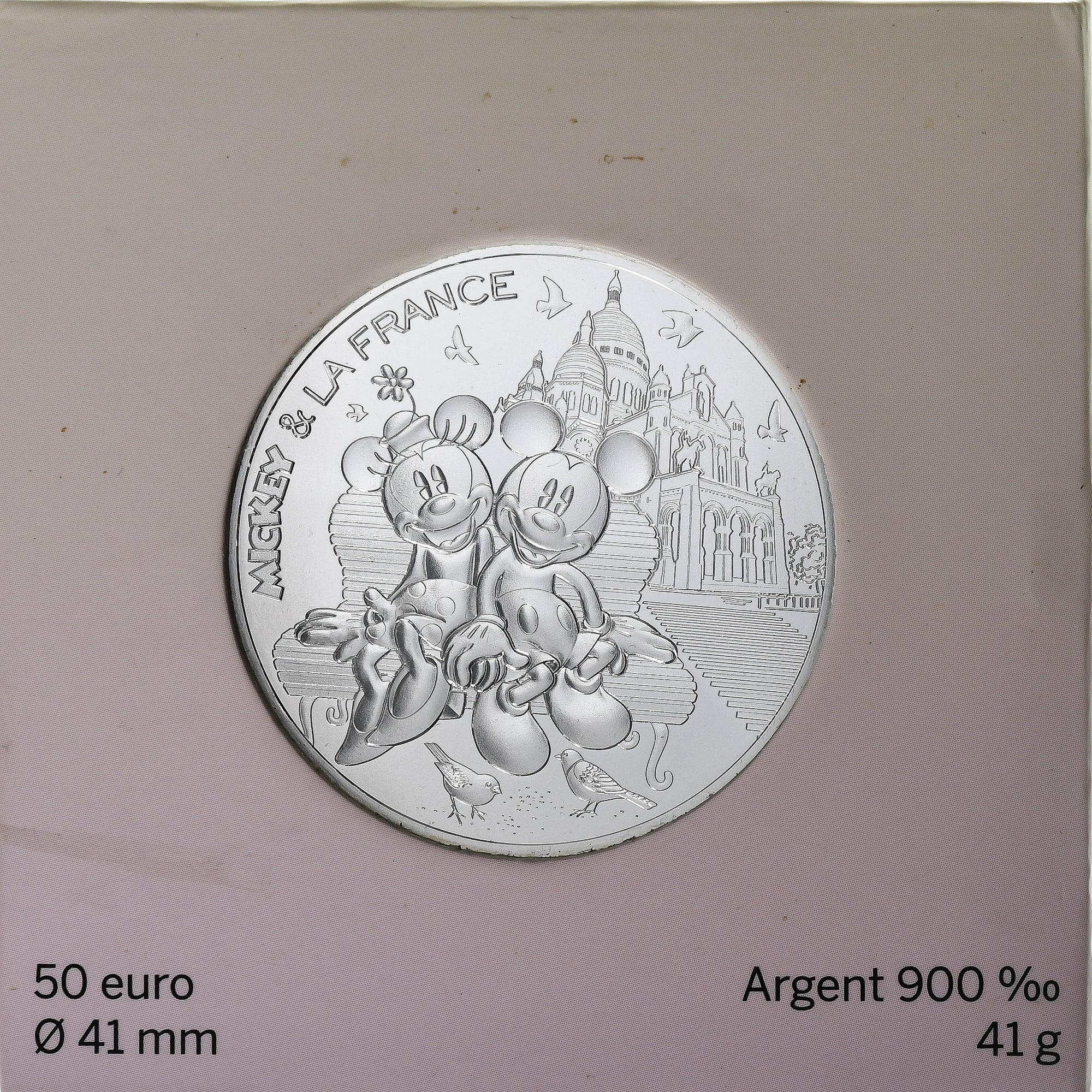 France, 50 Euro, Mickey & la France, Montmartre, 2018, MDP, Argent, FDC