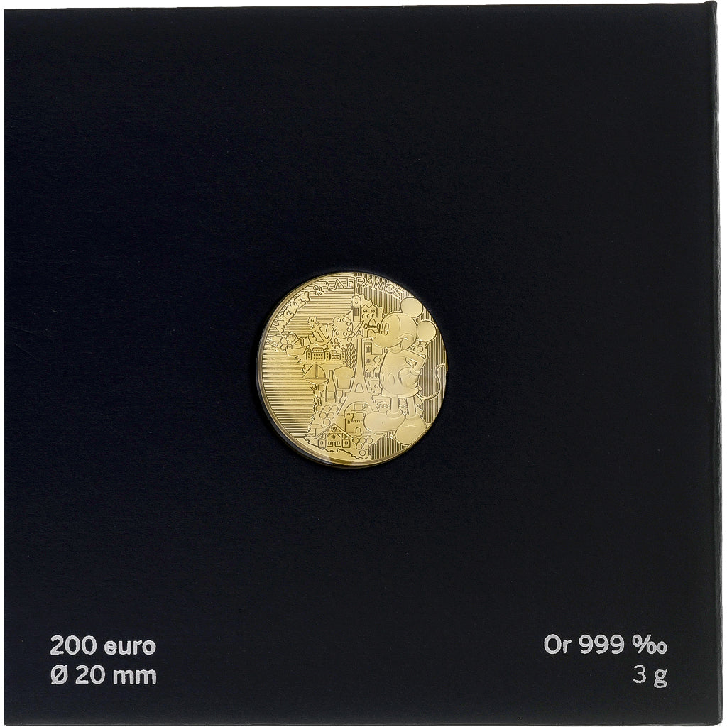 França, 200 Euro, Mickey & La France, 2018, MDP, Dourado, MS(65-70)