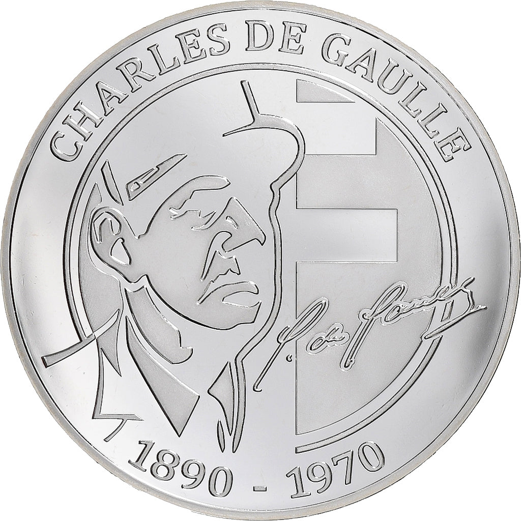 France, Médaille, Charles de Gaulle, Enfance & Jeunesse, n.d., Argent, BE, FDC