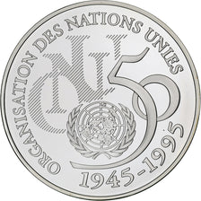France, 5 Francs, ONU, 1995, MDP, Proof, Silver, MS(65-70)