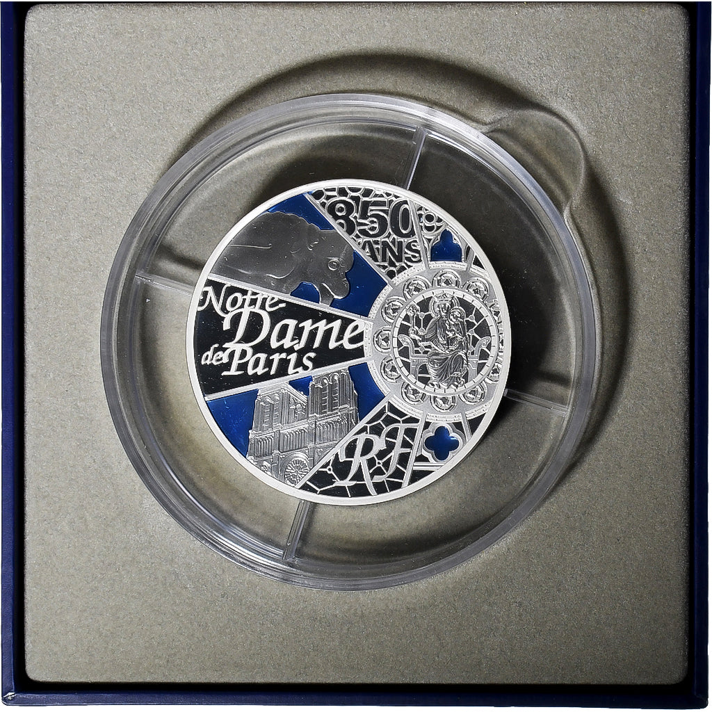 France, 50 Euro / 5 Oz, 850 ans Notre-Dame de Paris, Proof, Colorized, 2013
