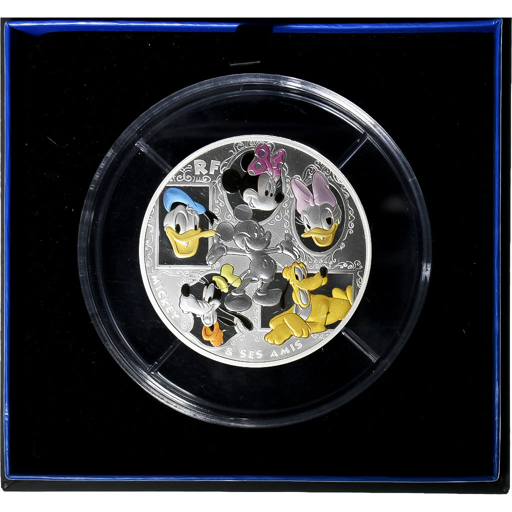 France, 50 Euro / 5 Oz, Mickey et ses amis, BE, Colorized, 2018, MDP, Argent