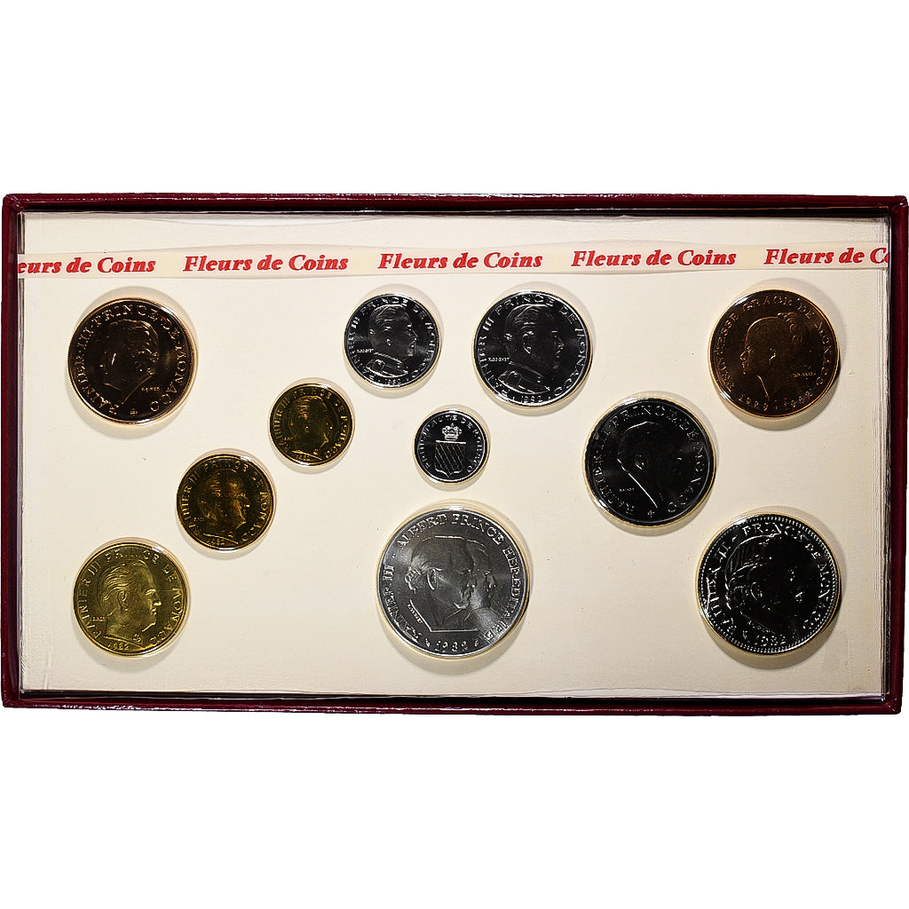 Monaco, Rainier III, Coffret 1 c. à 100 frs., 1982, FDC, MS(65-70)