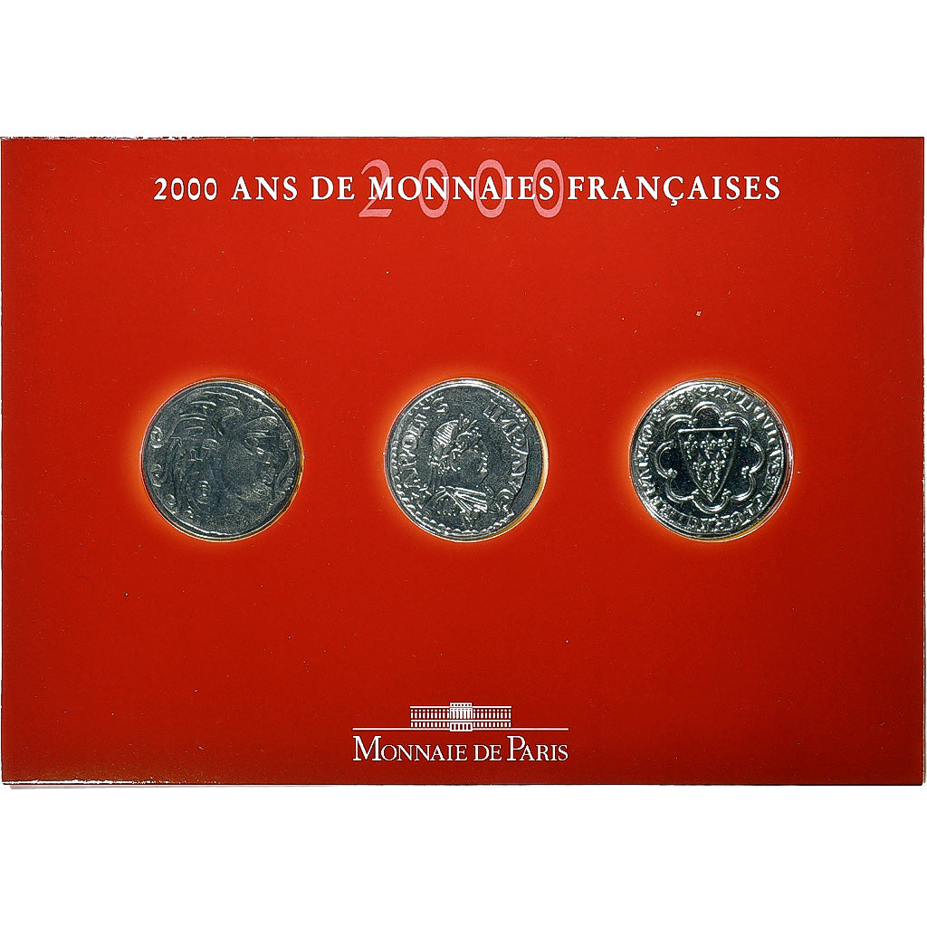 Frankrijk, Coffret 3x 5 Francs, 2000 Ans de Monnaies Françaises (1/3), 2000