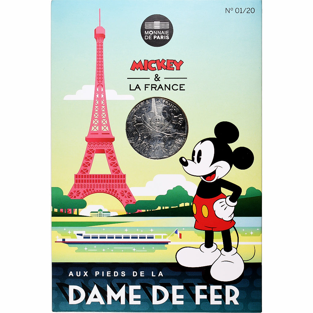France, 10 Euro, Mickey Aux pieds de la Dame de Fer, 2018, MDP, Silver, MS(63)