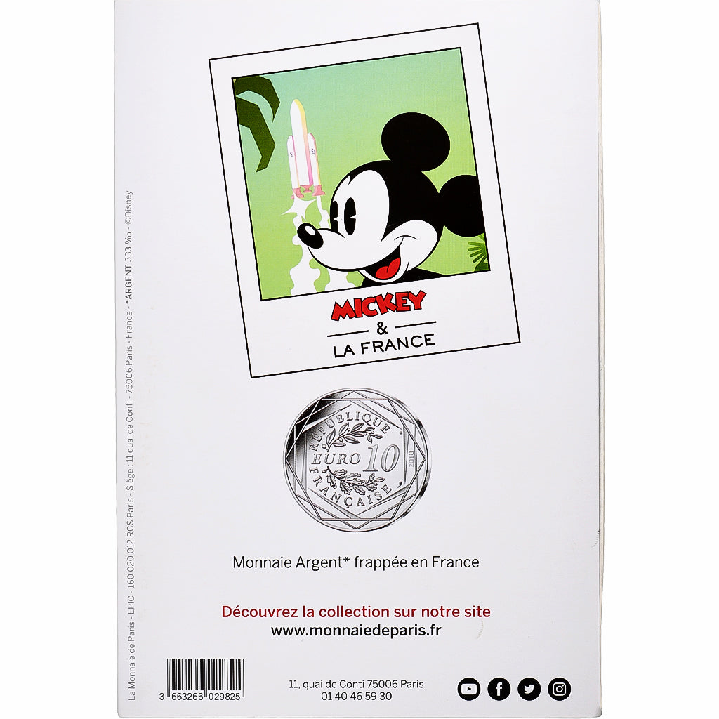 France, 10 Euro, Mickey Compte à rebours, 2018, MDP, Argent, SPL