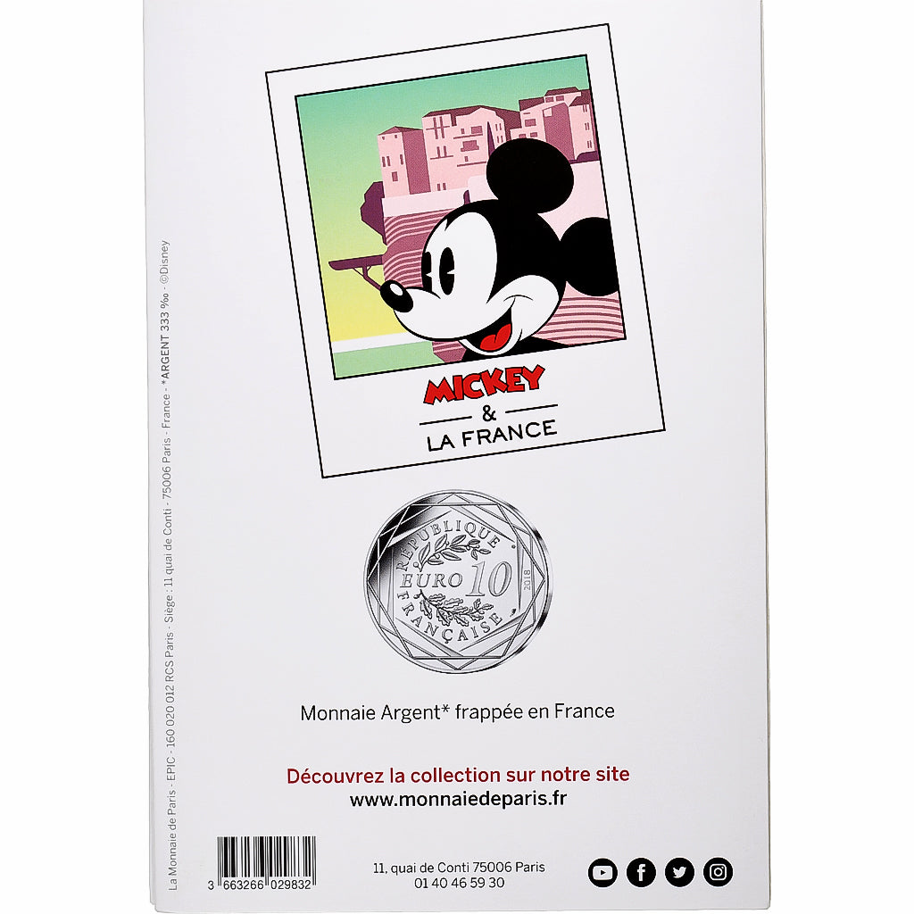 Francja, 10 Euro, Mickey Balade de toute beauté, 2018, MDP, Srebro, MS(63)