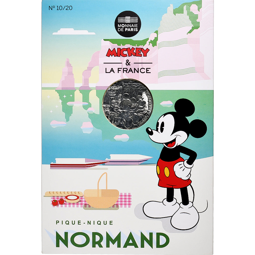 Francia, 10 Euro, Mickey Pique-nique normand, 2018, MDP, Plata, SC