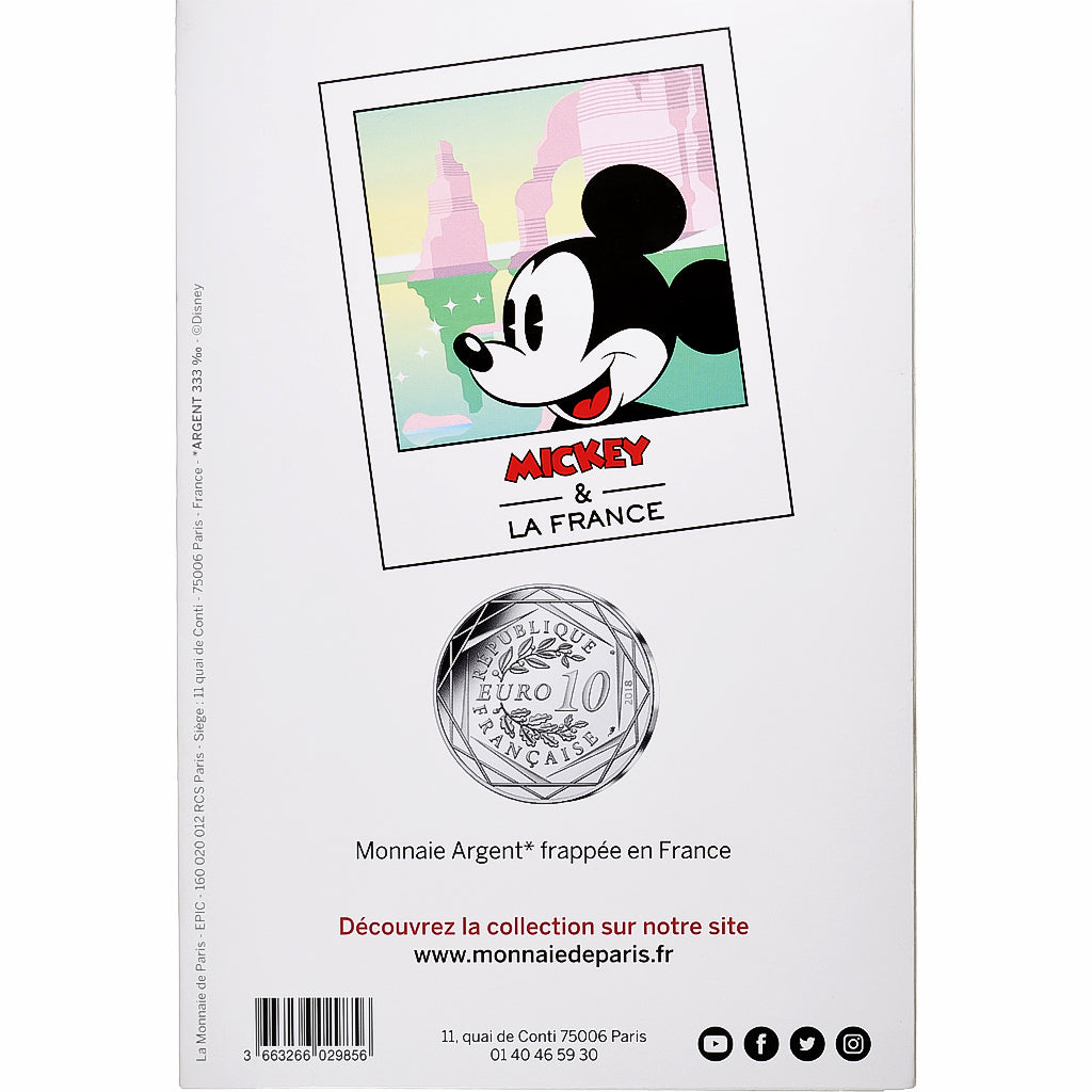 Francia, 10 Euro, Mickey Pique-nique normand, 2018, MDP, Plata, SC