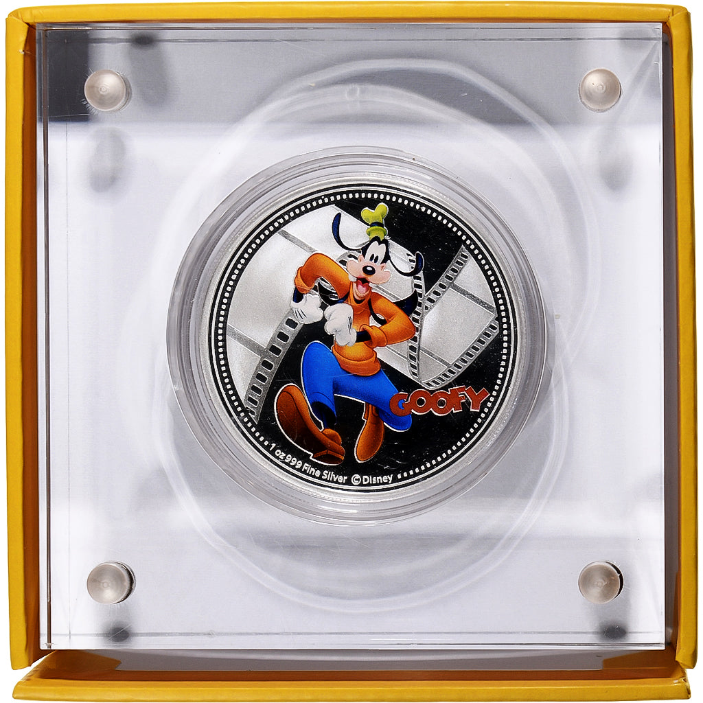Niue, 2 dollars, 1 Oz, Disney, Goofy, 2014, Auckland, Proof, Colorized, Silver