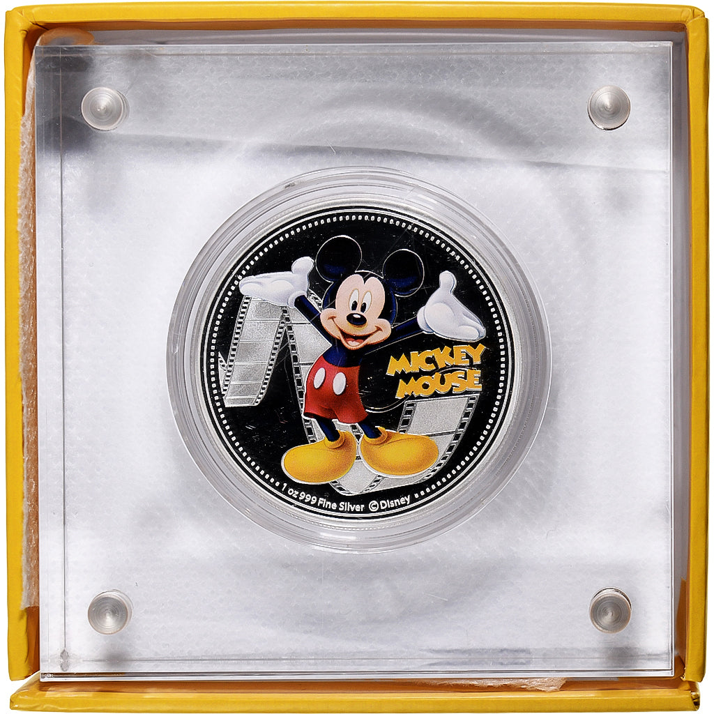 Niue, 2 dollars, 1 Oz, Disney, Mickey Mouse, 2014, Auckland, Proof, Colorized