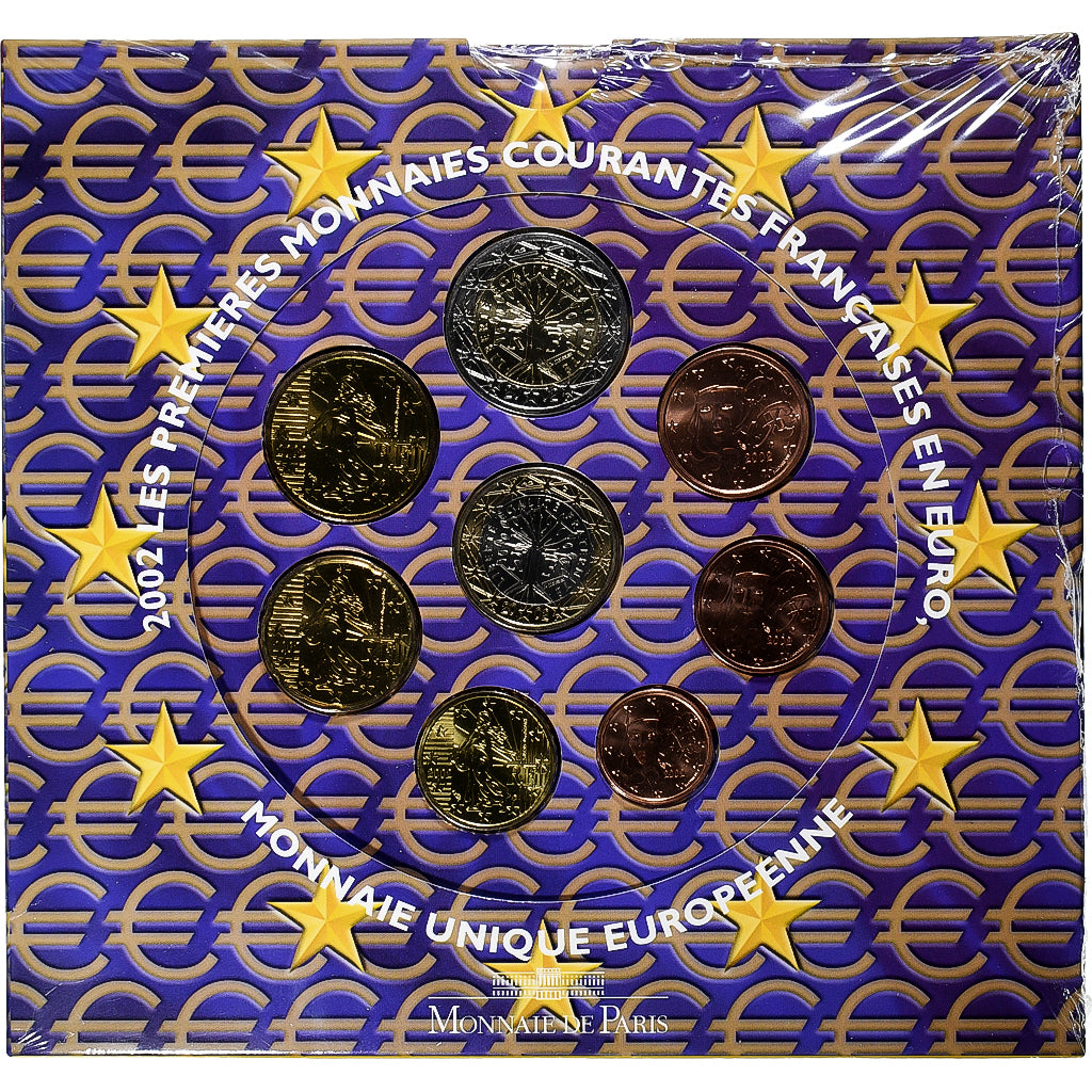 France, Coffret 1c. à 2€, BU, 2002, MDP, MS(65-70)