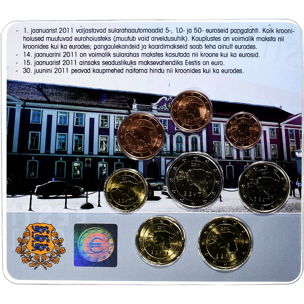 Estonia, Set 1 ct. - 2 Euro, Coin card.FDC, 2011, Tallinn, STGL