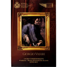 Saint Marin , 2 Euro, Giorgio Vasari, Coin card.FDC, 2011, Rome, Bimétallique
