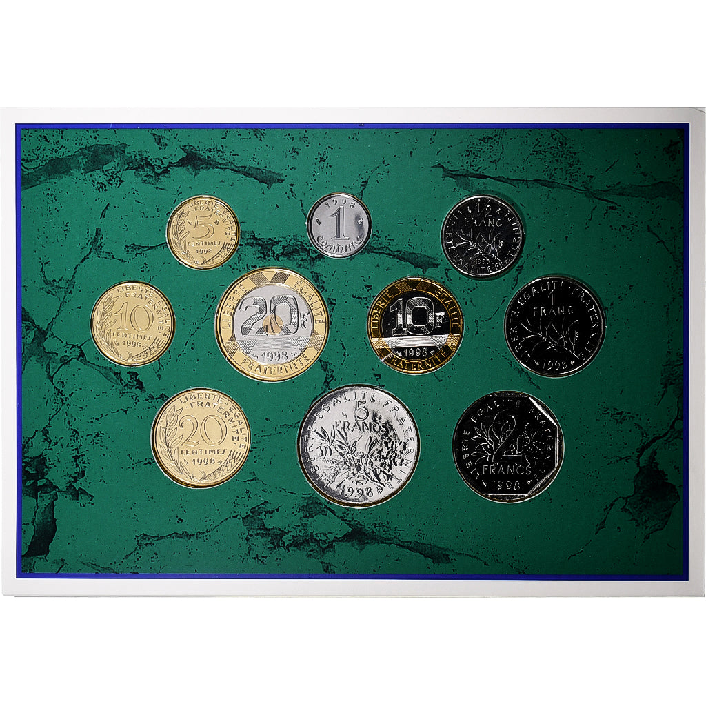 France, Coffret 1 c. à 20 frs., 1998, MDP, BU, MS(65-70)