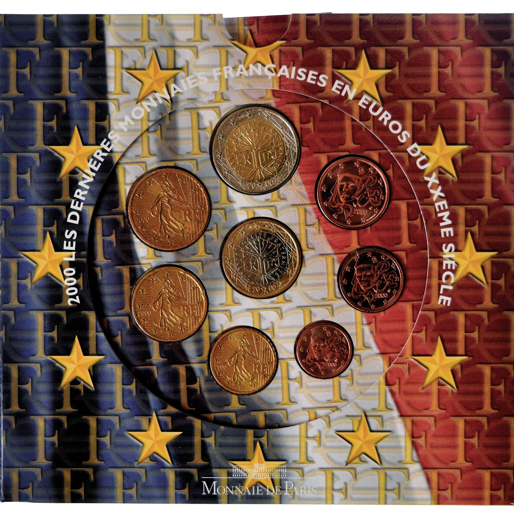 France, Coffret 1c. à 2€, BU, 2000, MDP, MS(65-70)