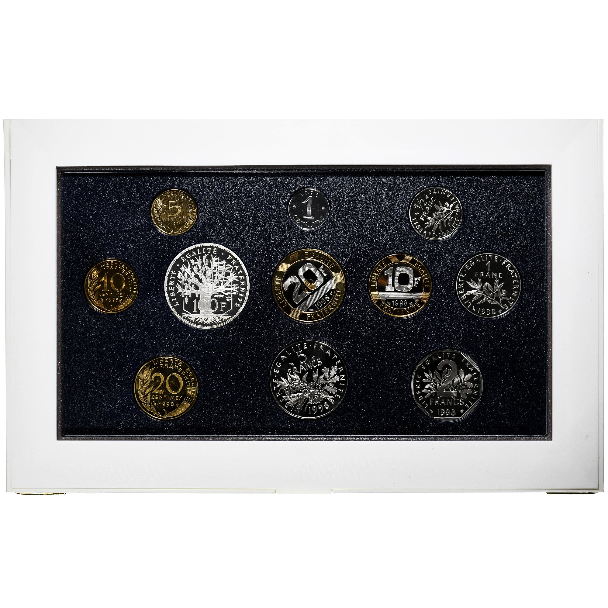 Francja, Coffret 1 c. à 100 frs., 1998, Monnaie de Paris, Proof, ND, MS(65-70)