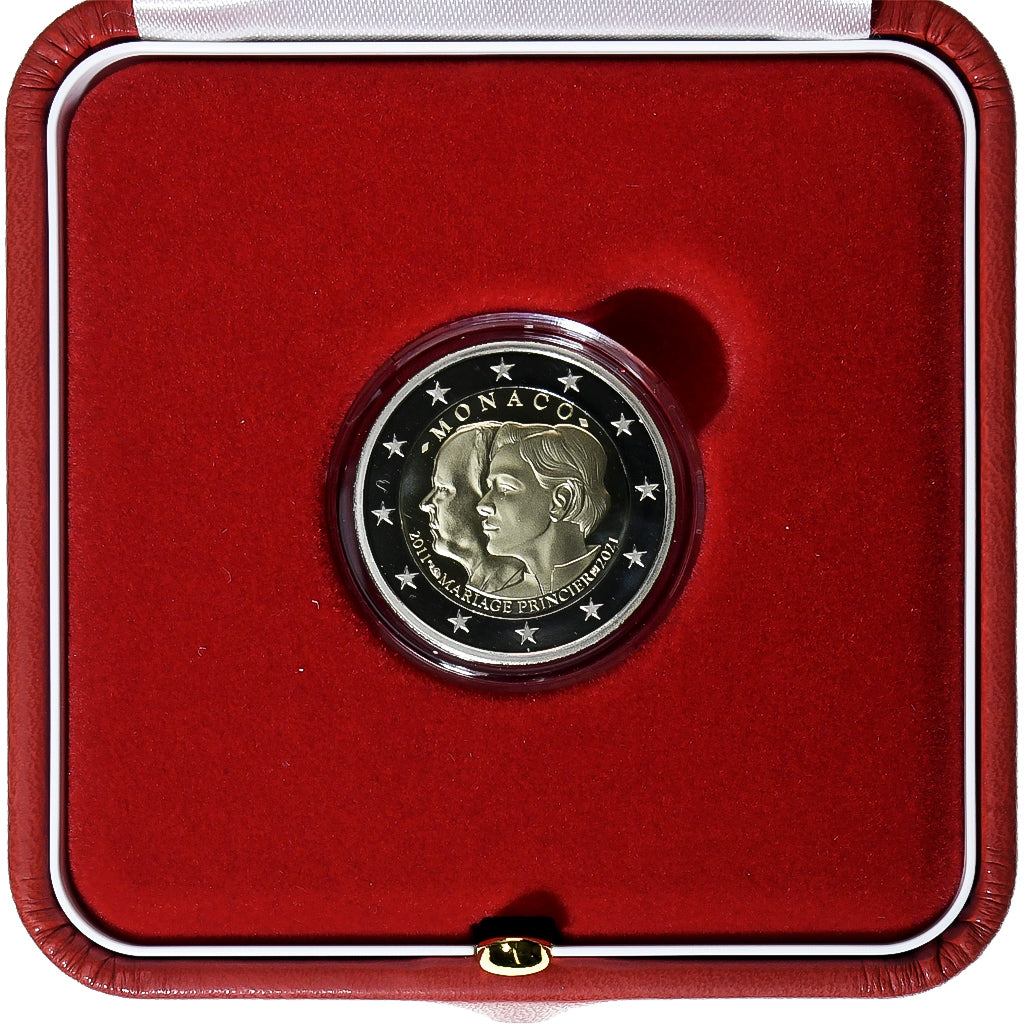 Monaco, 2 Euro, 10 Ans de Mariage, Albert II & Charlène, BE, 2021, MDP