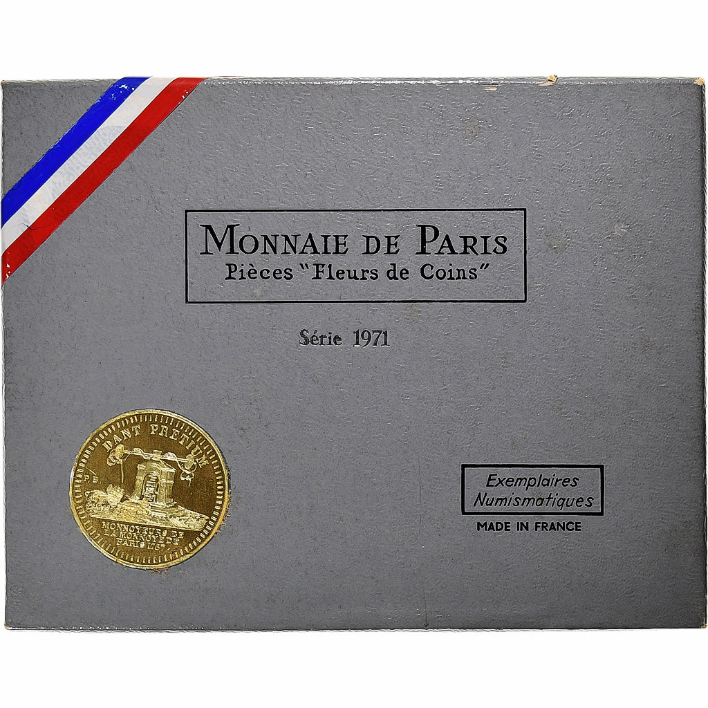 France, Coffret 1 c. à 10 frs., 1971, MDP, série FDC, MS(65-70)