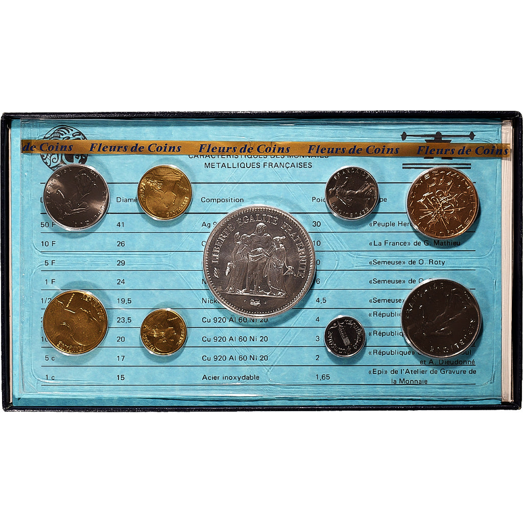 Francia, Coffret 1 c. à 50 frs., 1977, MDP, série FDC, N.C., FDC