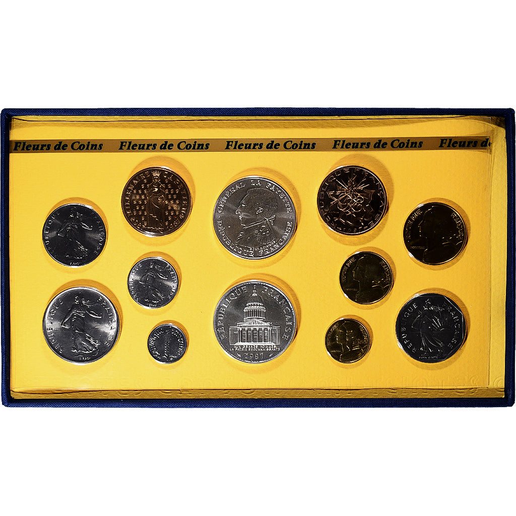 France, Coffret 1 c. à 100 frs., 1987, MDP, série FDC, FDC