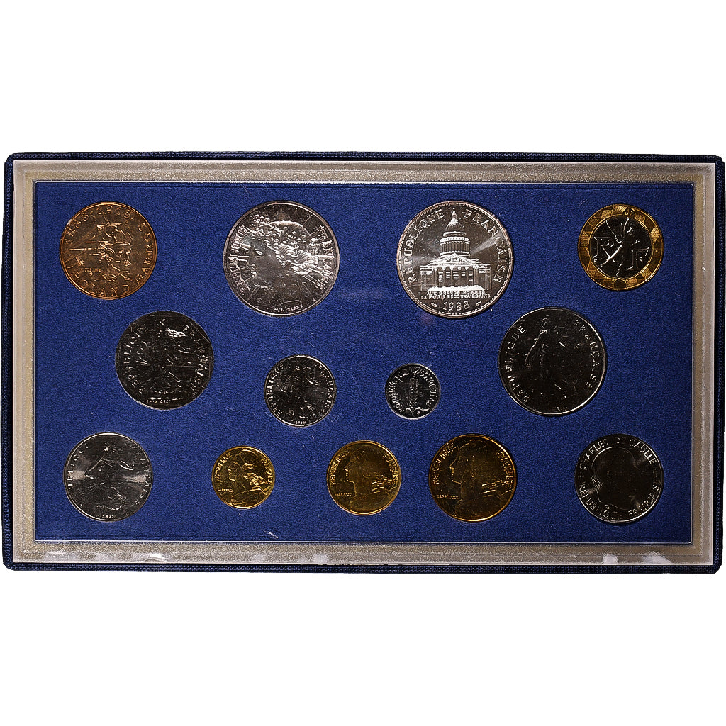 France, Coffret 1 c. à 100 frs., 1988, MDP, série FDC, FDC