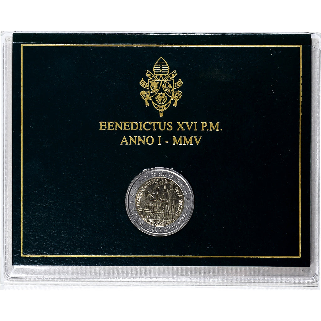 Vatican, Benedict XVI, 2 Euro, 20th World Youth Day, 2005, Rome, Bimétallique