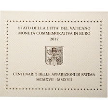 Vaticano, Francis, 2 Euro, Centenary of the Fatima apparitions, BU, 2017, Rome