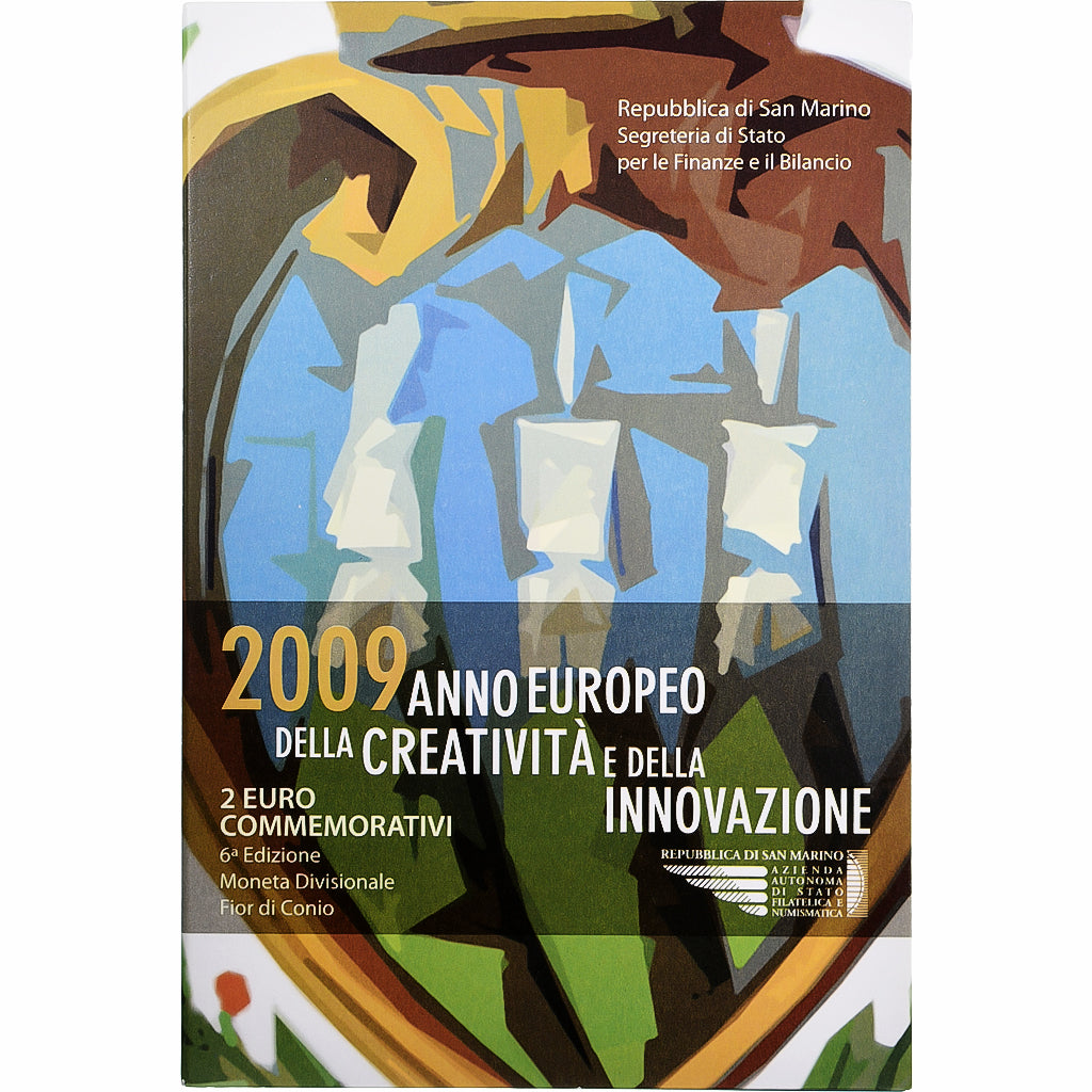 Saint Marin , 2 Euro, European Year of Creativity and Innovation, Coin card.FDC