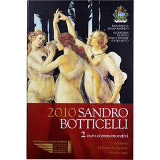 San Marino, 2 Euro, Sandro Botticelli, Coin card.FDC, 2010, Rome, Bi-Metallic